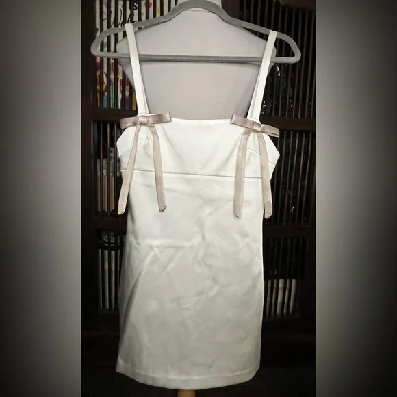 Nwt- Zara-Satin Bow Short Dress- Small - Picture 4 of 6